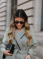 Scripta Casaco comprido com padrão e cinto