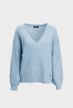 Bejade Camisola Decote V Fantasia Lã