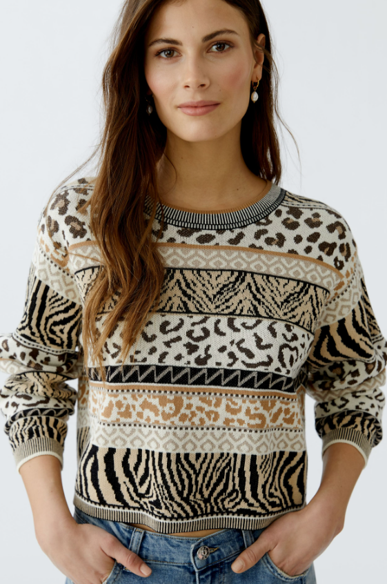 Oui Camisola Algodão Lã Jacquard Modelo 2 - detalhe