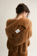 Oui Camisola Caxemira Lã Comprido marrom 26 - vista frontal