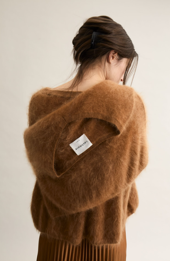 Oui Camisola Caxemira Lã Comprido marrom 26 - vista frontal