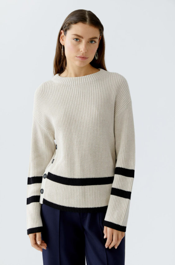 Oui Camisola Algodão Lã às Riscas Modelo 2 - vista frontal