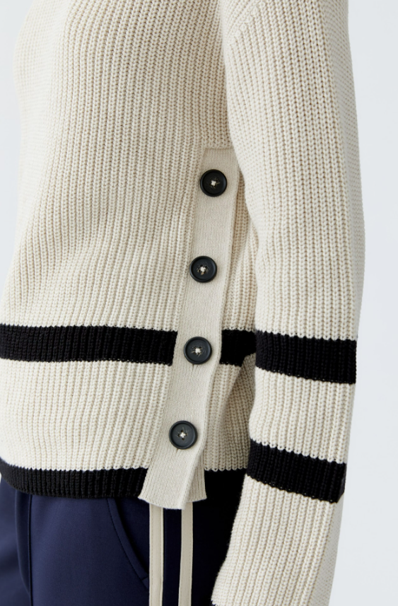 Oui Camisola Algodão Lã às Riscas Modelo 2