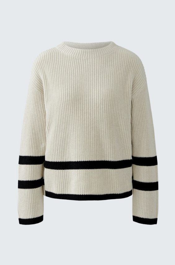 Oui Camisola Algodão Lã às Riscas Modelo 2