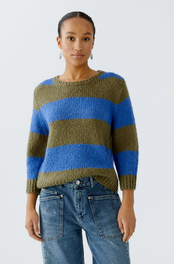 Oui Camisola Lã às Riscas Gola Redonda - vista alternativa