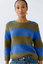 Oui Camisola Lã às Riscas Gola Redonda