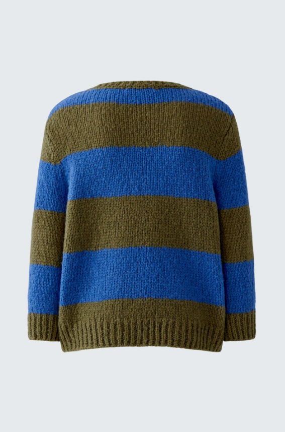 Oui Camisola Lã às Riscas Gola Redonda