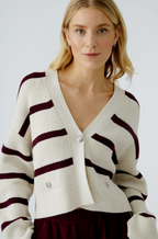 Oui Casaco Algodão Lã às Riscas