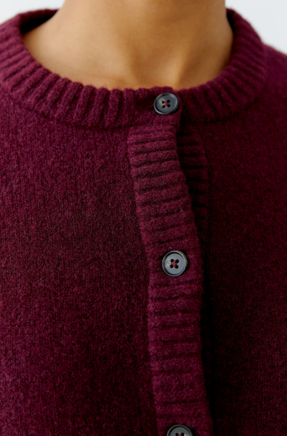 Oui Casaco Lã Gola Redonda com Botões