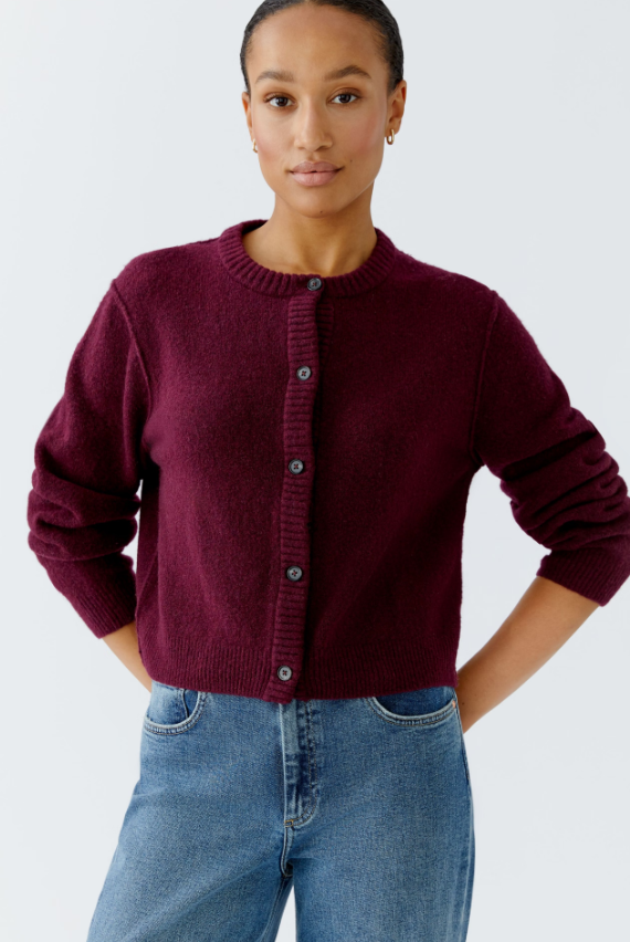 Oui Casaco Lã Gola Redonda com Botões