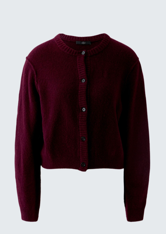 Oui Casaco Lã Gola Redonda com Botões