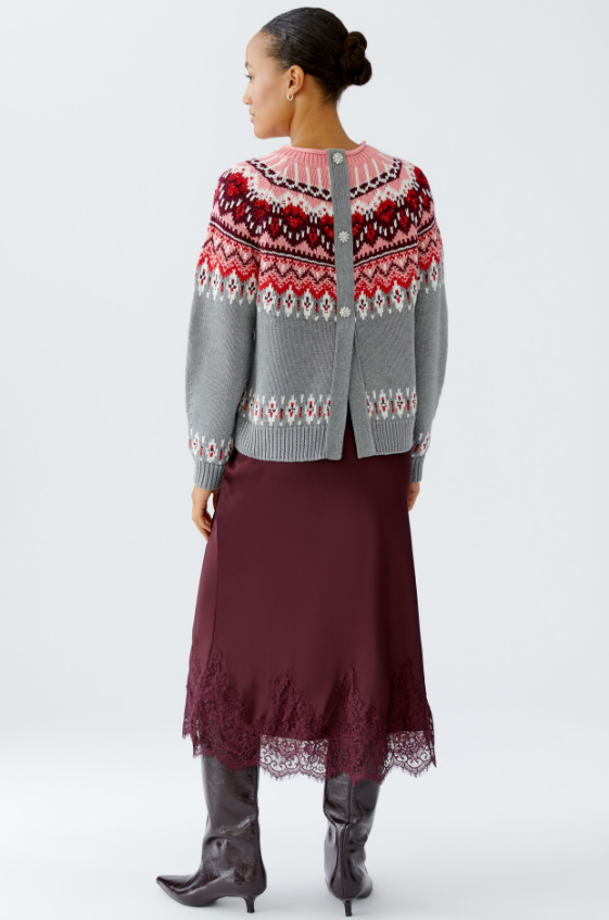 Oui Camisola Algodão Lã Gola Alta - detalhe