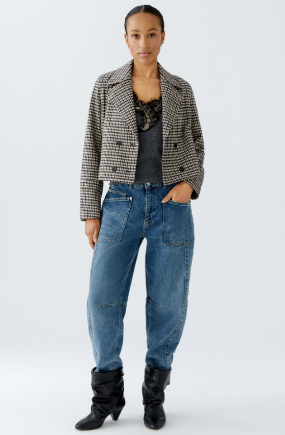 Oui Casaco Algodão Lã Xadrez - vista alternativa