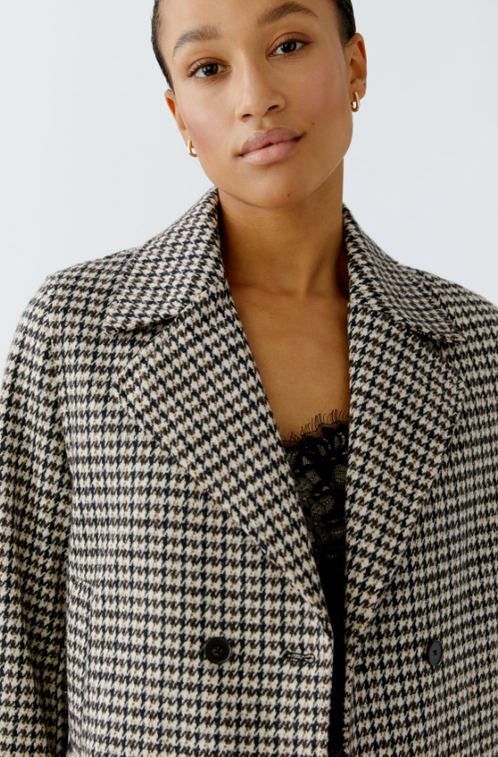 Oui Casaco Algodão Lã Xadrez