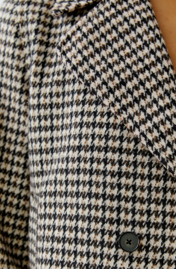 Oui Casaco Algodão Lã Xadrez