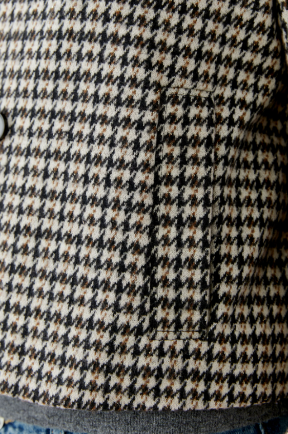 Oui Casaco Algodão Lã Xadrez