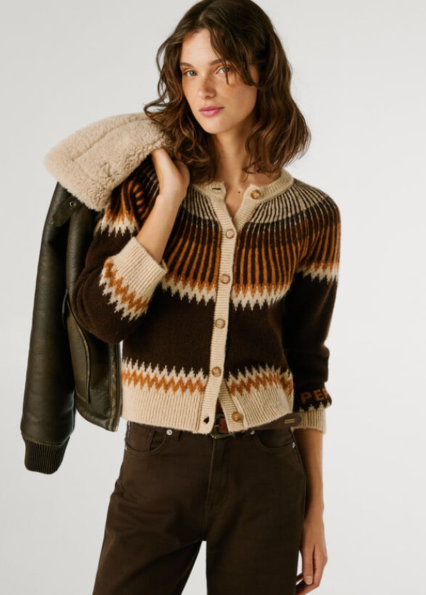 Pepe Jeans Casaco Malha Fairisle - detalhe