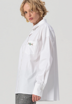 Fracomina Camisa com Aplicação Oversize Comprido - detalhe
