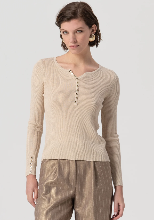 Fracomina Camisola Lurex Lã Malha - vista frontal