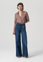 Fracomina Calças Ganga Lã Palazzo - vista frontal