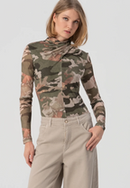 Fracomina Calças Lã Algodão Palazzo - detalhe