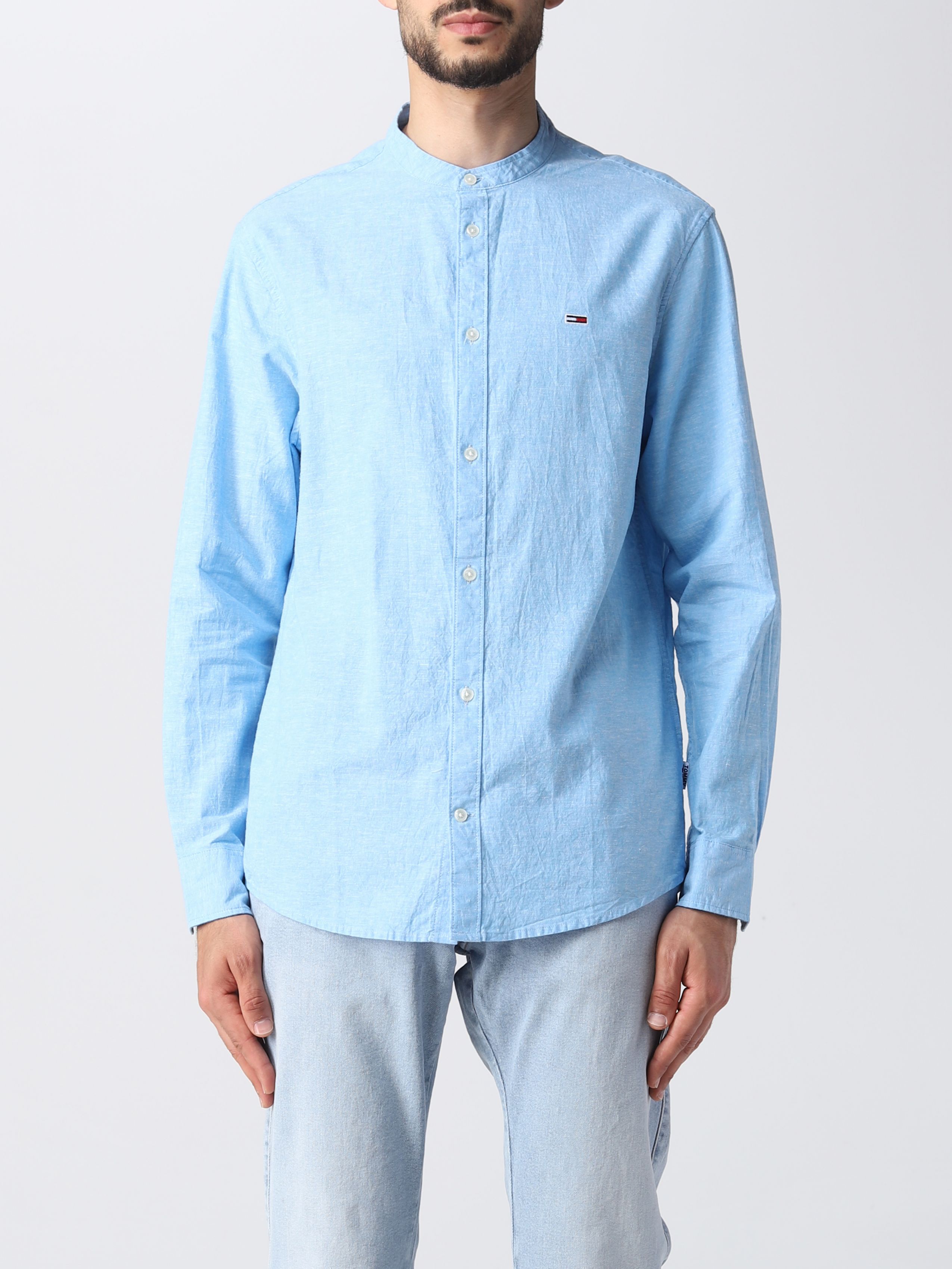 Tommy Jeans Camisa azul sem gola