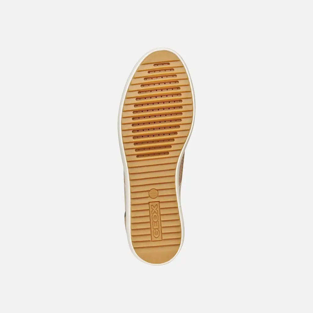 Geox Blomiee ténis feminino bege branco fecho lateral