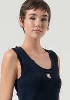 Fracomina Tank Top Lã Malha Algodão - detalhe
