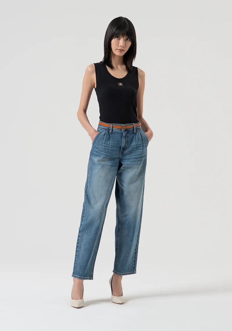 Fracomina Calças Ganga Lã com Aplicação - vista frontal