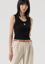 Fracomina Calças Lã Bombazina com Aplicação - detalhe