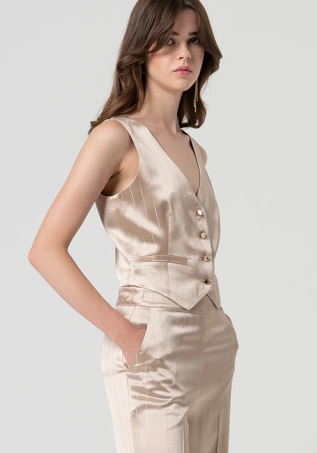 Fracomina Colete Lã - detalhe