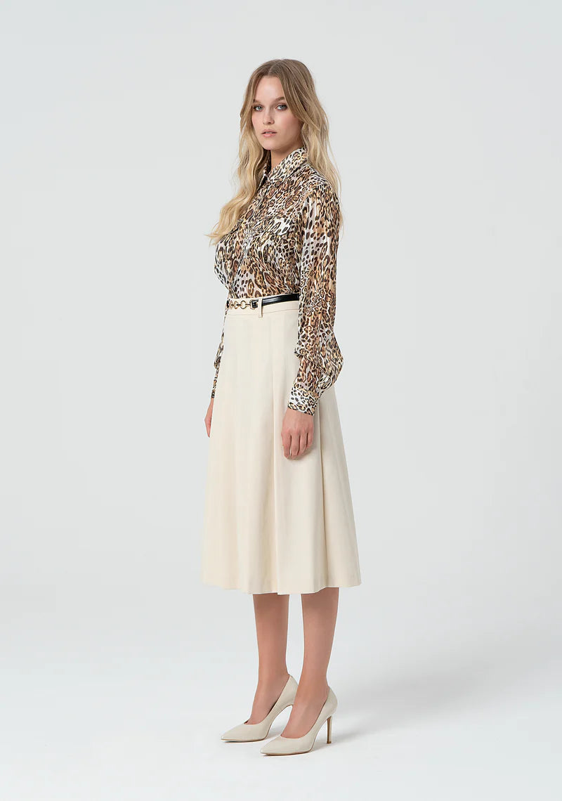 Fracomina Saia Lã Algodão Pregas - vista alternativa