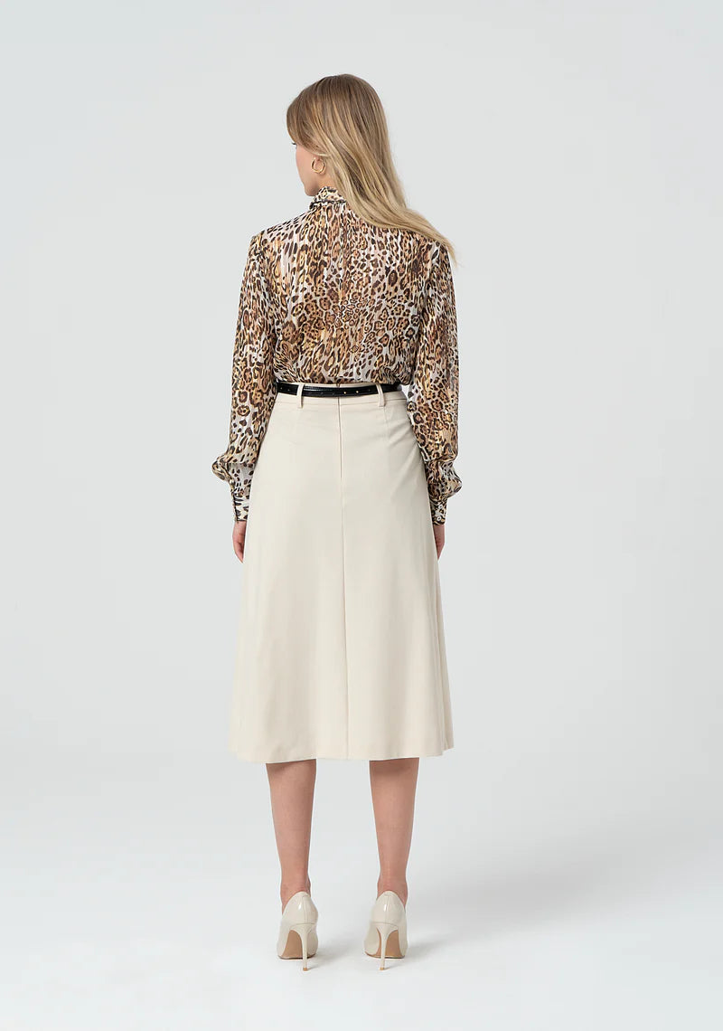 Fracomina Saia Lã Algodão Pregas