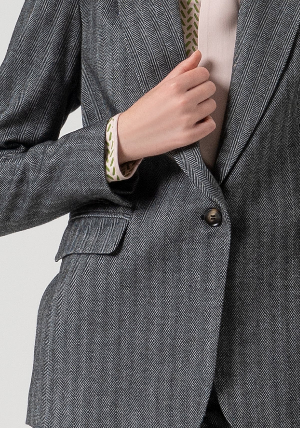 Fracomina Blazer Lã Espinha Comprido - detalhe