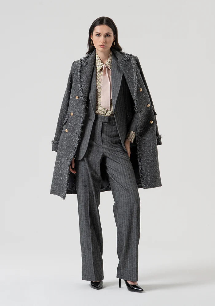 Fracomina Blazer Lã Espinha Comprido