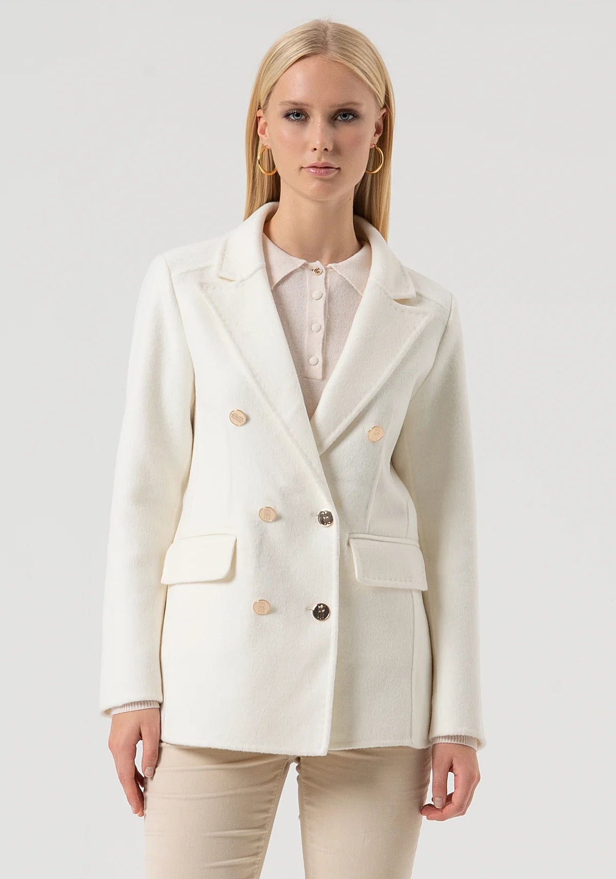 Fracomina Blazer Lã Comprido - vista frontal