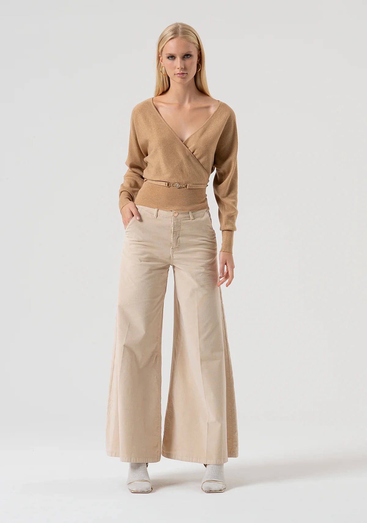 Fracomina Camisola Lurex Lã Malha Modelo 3