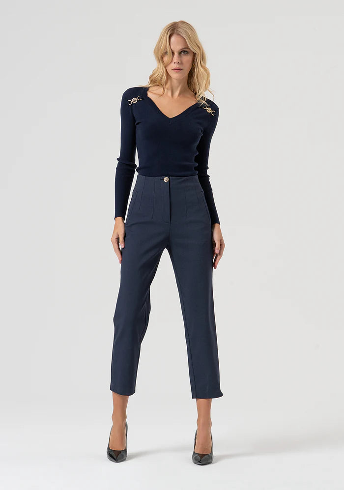 Fracomina Camisola Lã Malha com Aplicação