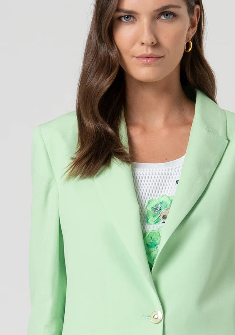 Fracomina Blazer Lã Algodão Comprido - detalhe