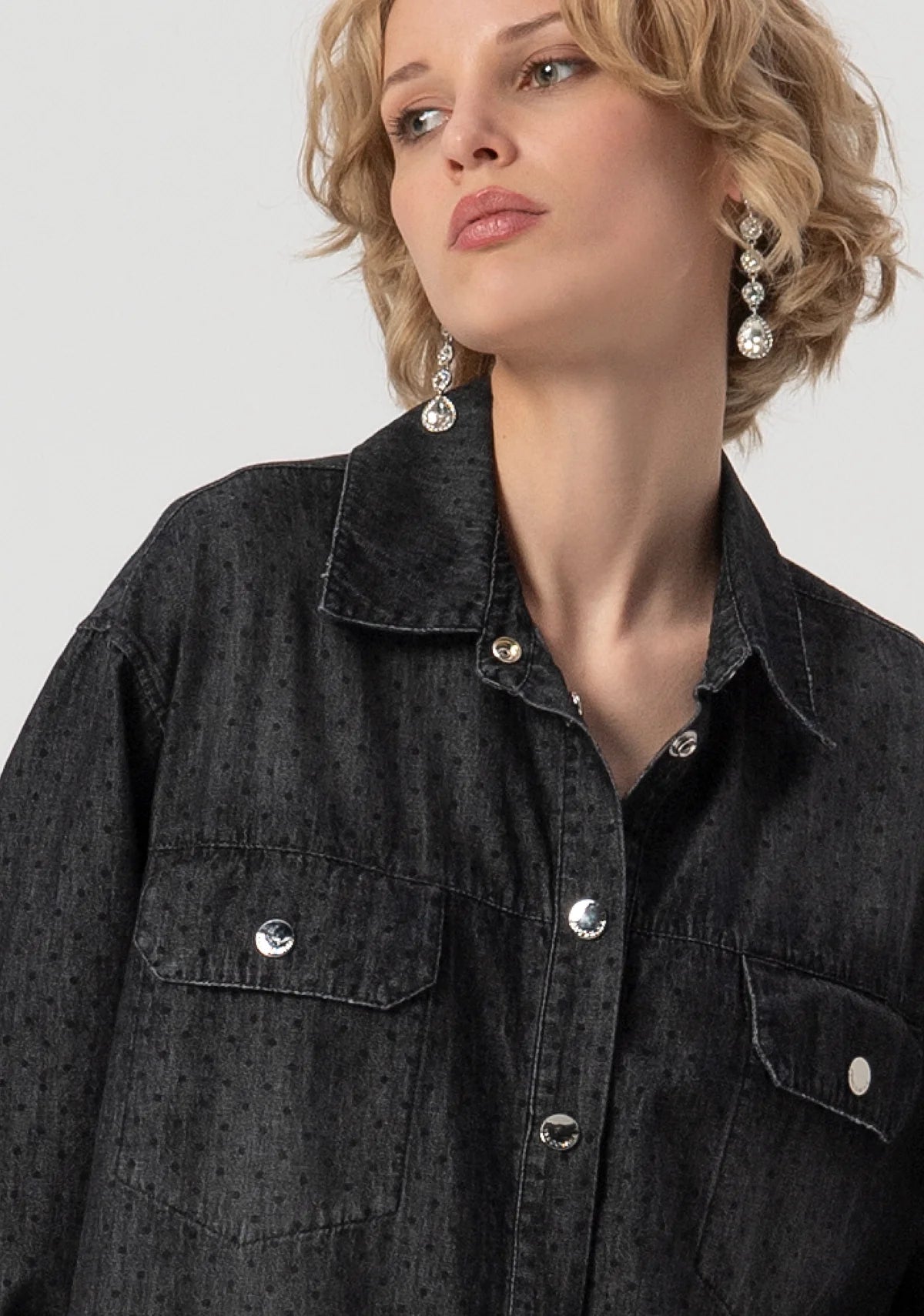 Fracomina Camisa Ganga Lã Bolinhas - vista frontal