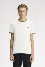 Fred Perry T-shirt with striped collar and cuffs in various colours
