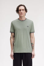 Fred Perry T-shirt Algodão Regular Fit Gola Redonda verde 32 - vista frontal