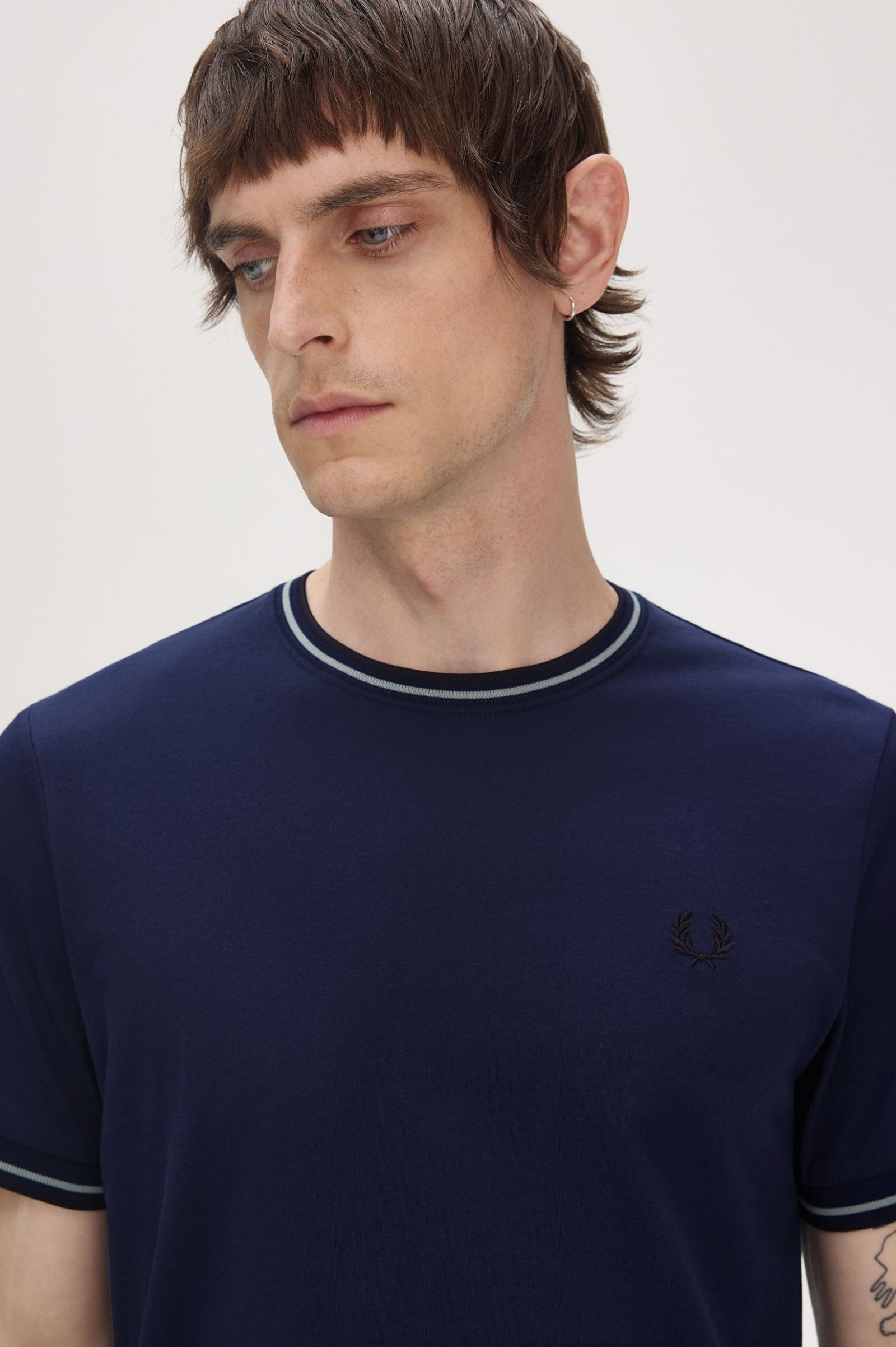 Fred Perry T-shirt Algodão Regular Fit Gola Redonda Modelo 5