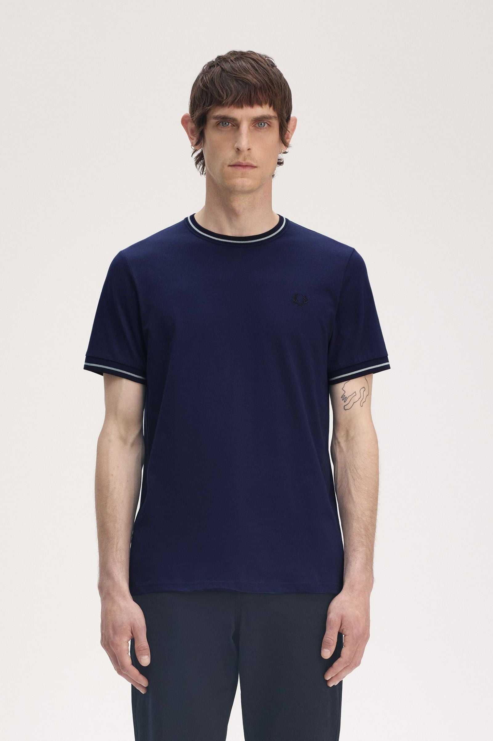 Fred Perry T-shirt Algodão Regular Fit Gola Redonda Modelo 5