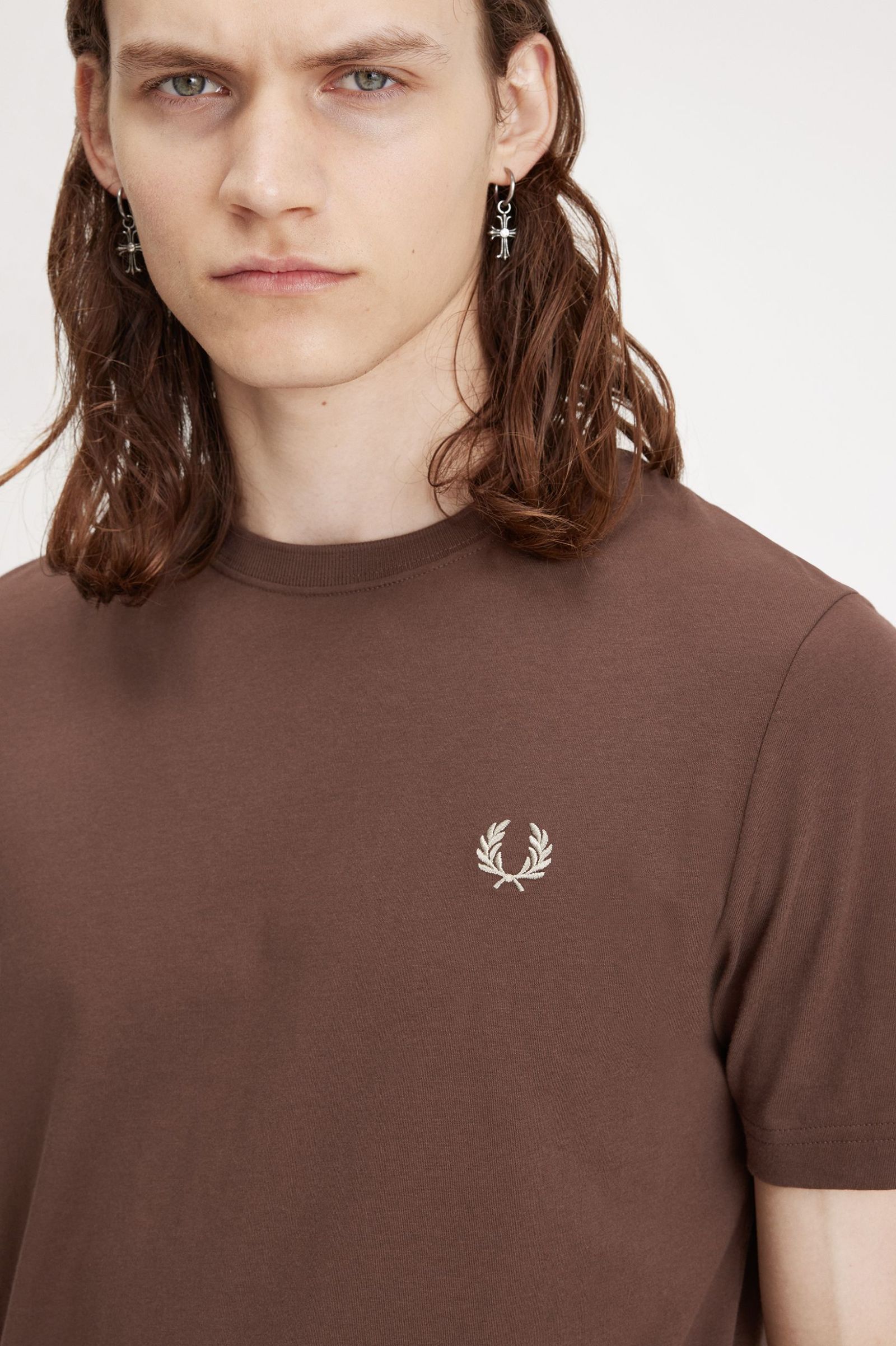 Fred Perry T-shirt Algodão Regular Fit Gola Redonda Modelo 8