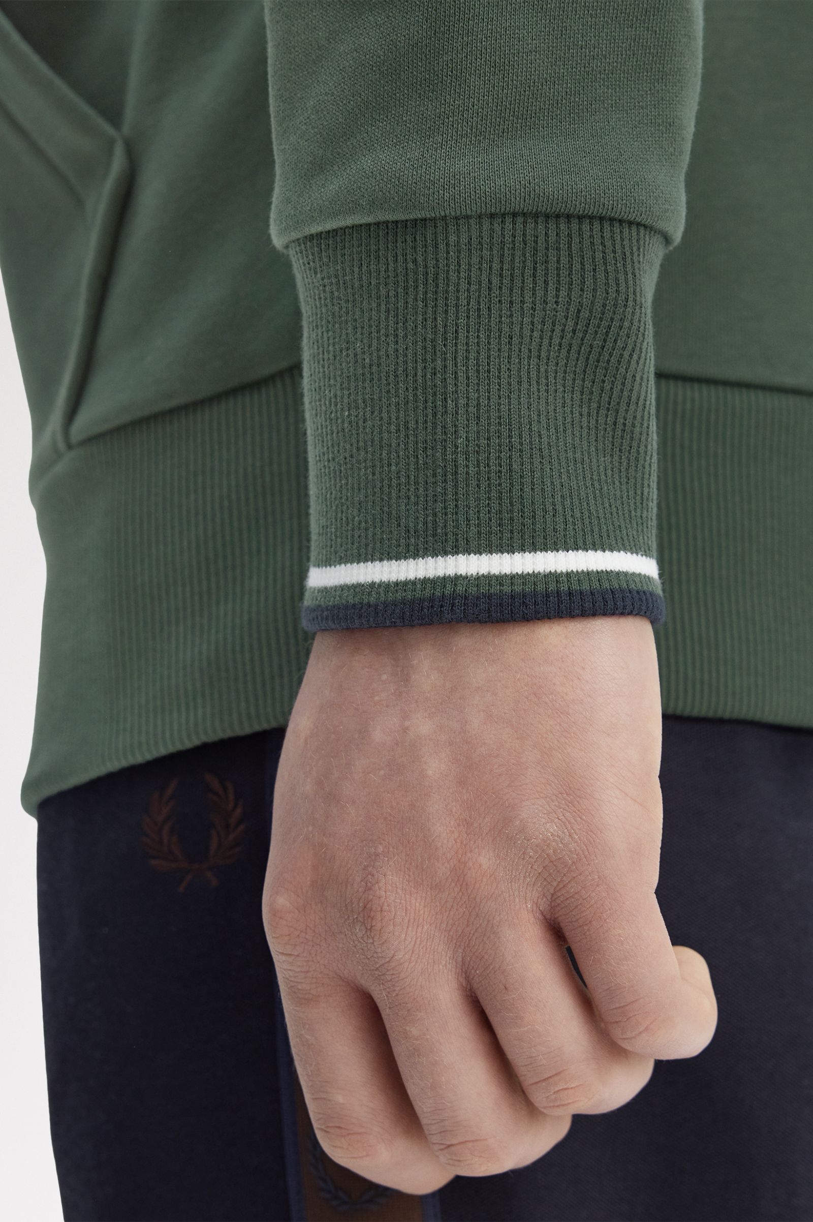 Fred Perry Hoodie Algodão Regular Fit com Bolsos