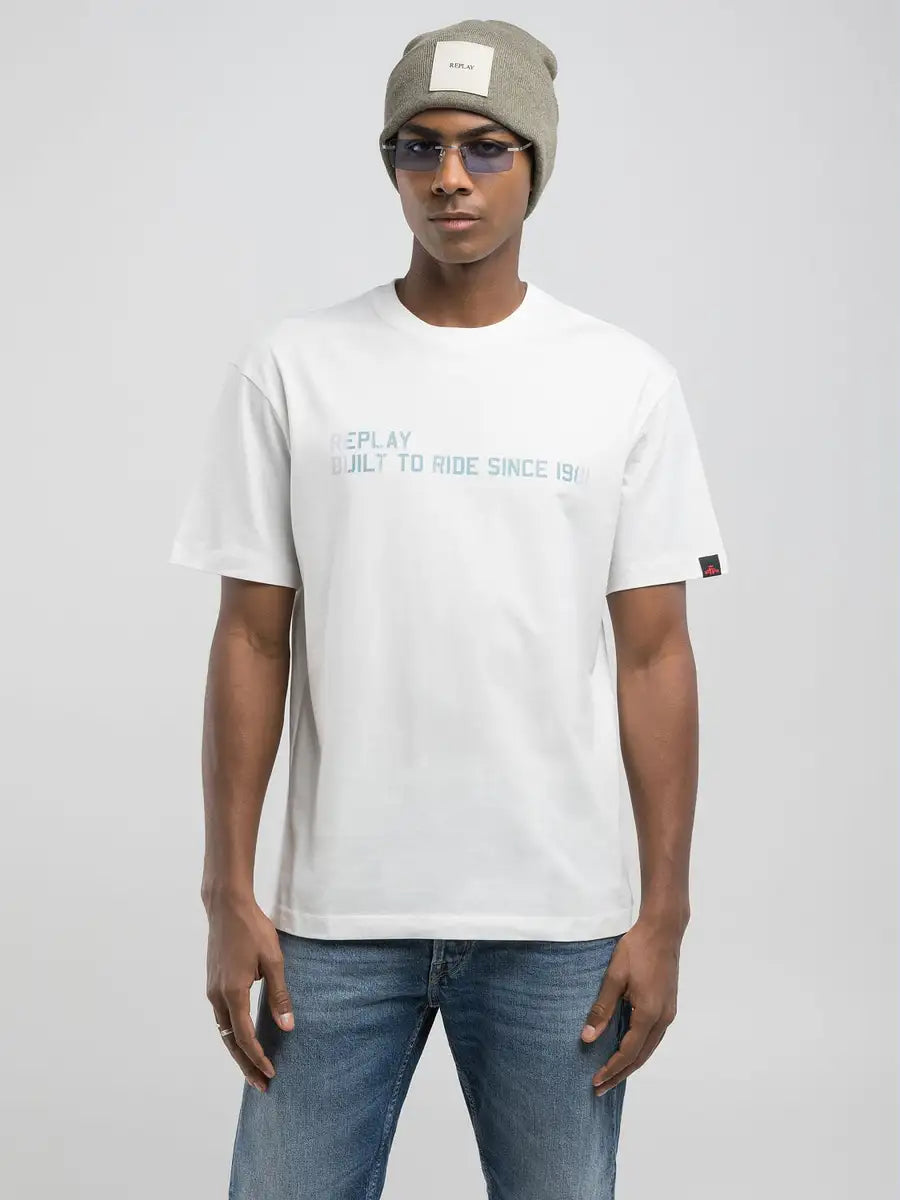 Replay T-shirt Modelo 5 branco 29 - vista frontal
