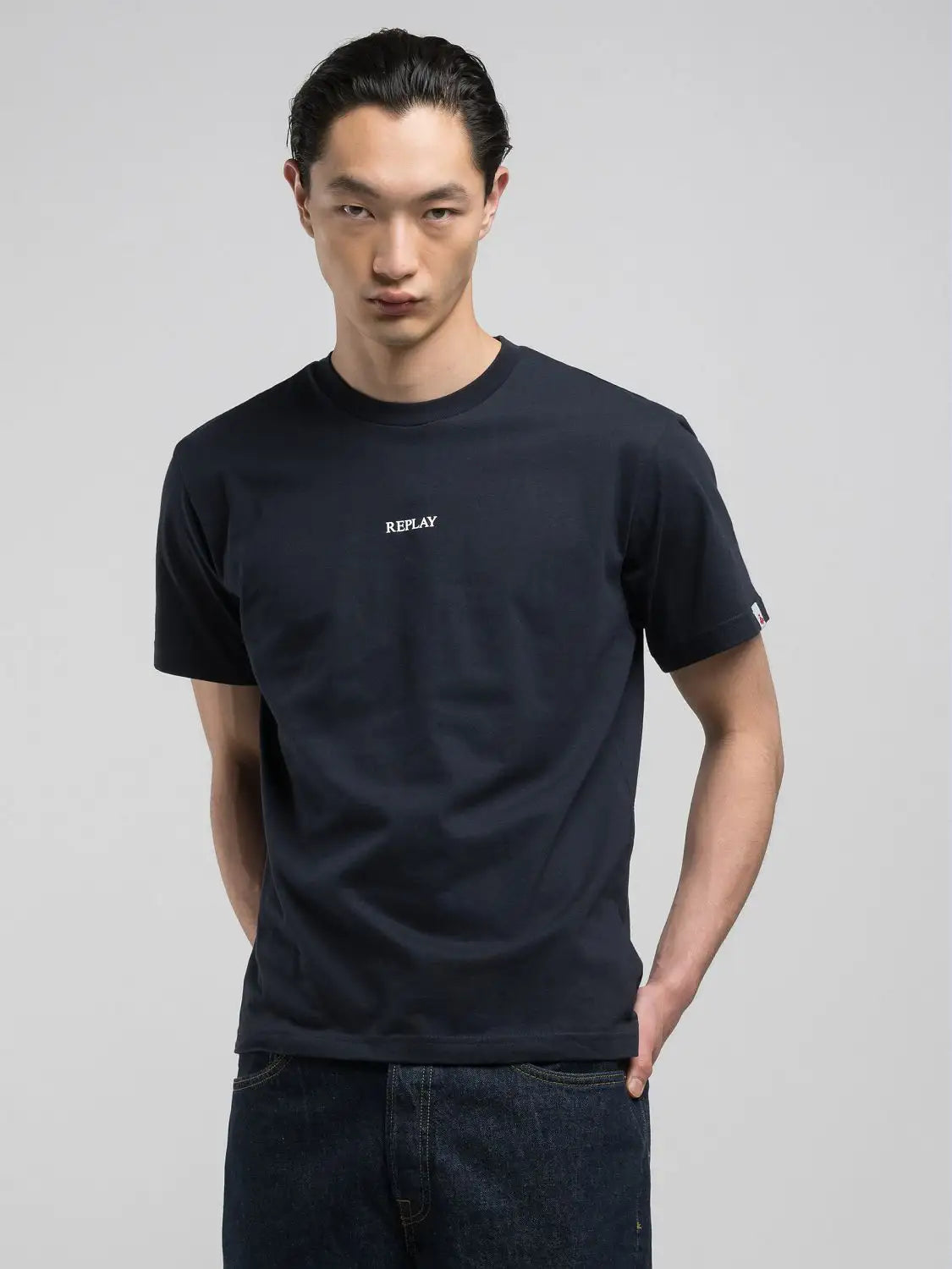 Replay T-shirt Modelo 2 azul - vista frontal