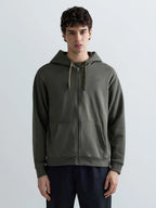 Replay Blue jacket with zipper and adjustable hood.
