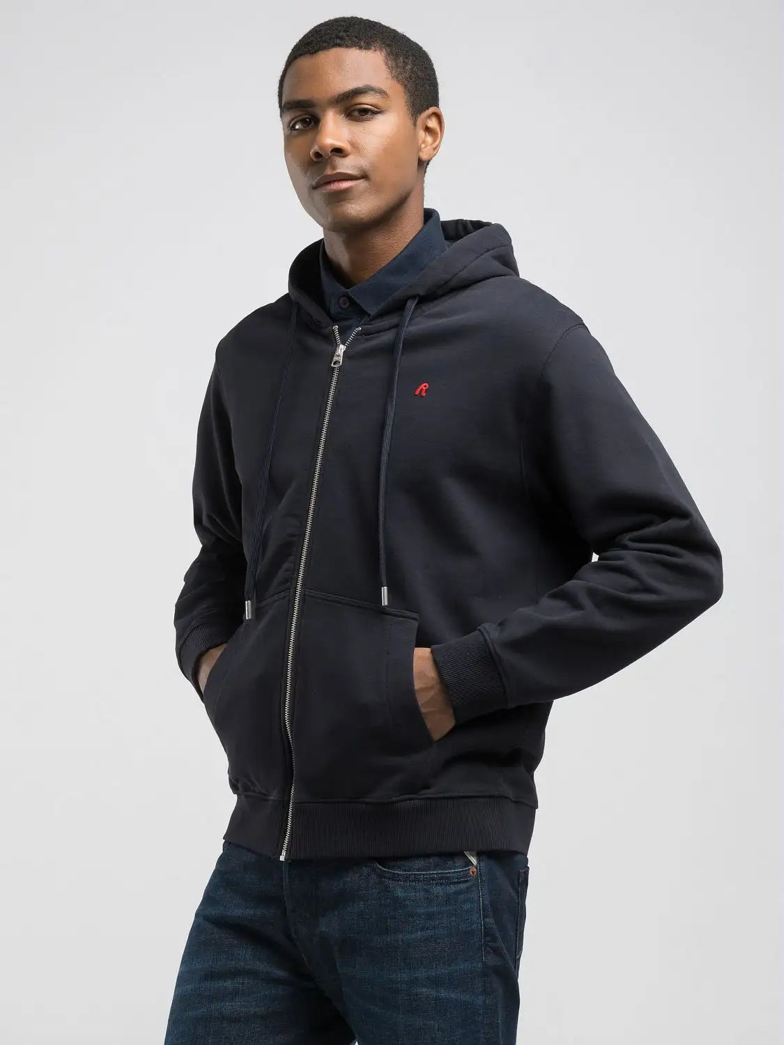 Replay Blusão hoodie azul - vista frontal